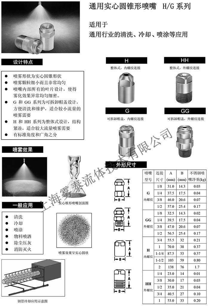 不锈钢实心锥形喷嘴介绍