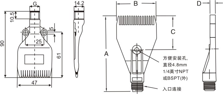 吹风喷嘴外形图