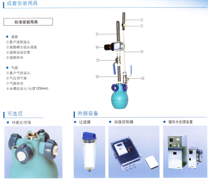 工业加湿器安装组件